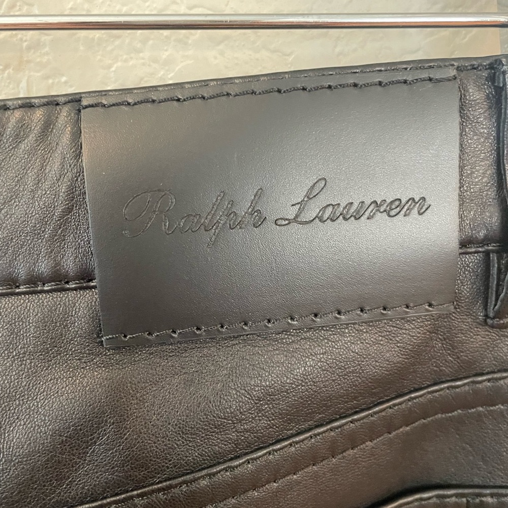 RALPH LAUREN LEATHER PANTS - Picture 4 of 4